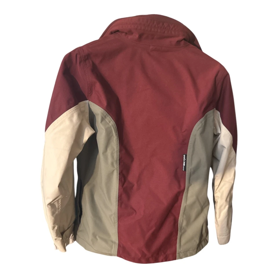 VOLCOM YOUTH NIGHTBREAKER SNOW Jacket - Maroon/Beige - Size Small - - Image 2 of 4