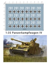 1/35 WWII German Panzerkampfwagen IV 201 Tank Markings Water Slide Decal