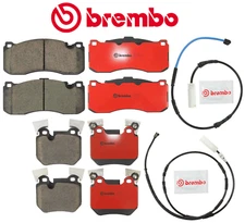 Front Brake Pad & Rear Brake Pad Set Ceramic OE Brembo + Sensor for BMW 135i
