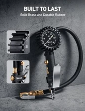 Glow Dial Tire Inflator with Pressure Gauge 100 PSI, Heavy Duty with Large 2" Ea