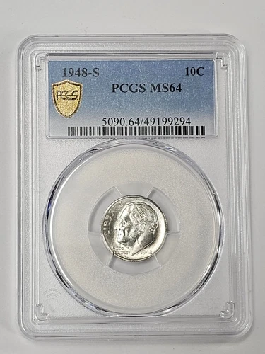 1948 10 Cent PCGS MS64 San Francisco Roosevelt Dime