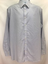 Charles Tyrwhitt Checks Shirt Mens Size 17 Classic Fit Non Iron Blue White