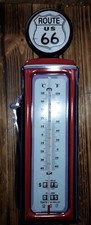Blech Thermometer Route 66 rot, Retro US Car Deko Gasoline, Zapfsäule