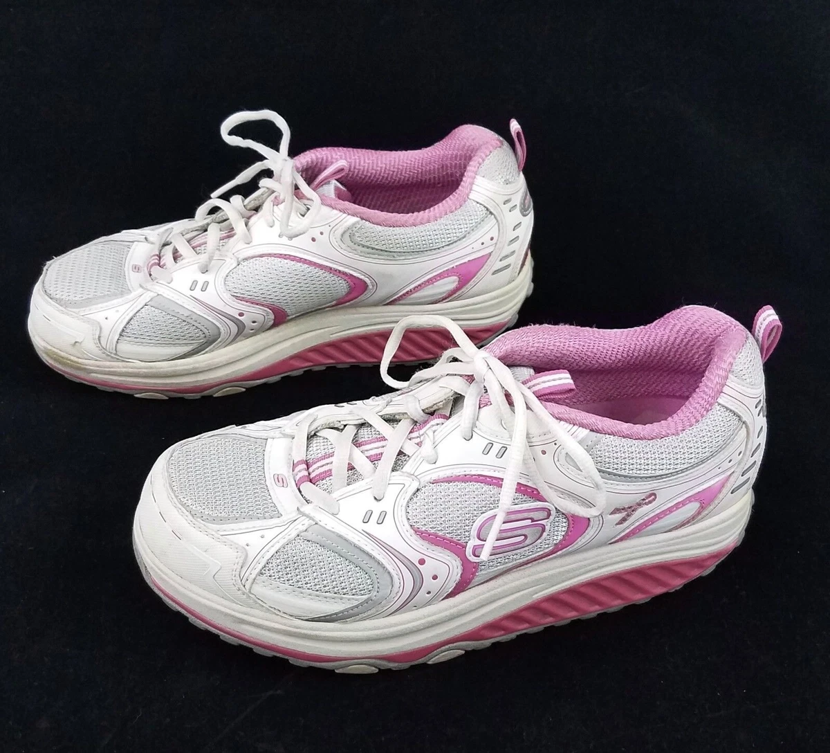 Skechers Shape Ups Pink Walking Toning Shoes Sneakers Womens 9 Breast Cancer