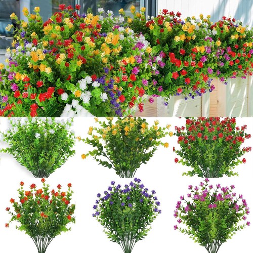 Artificial Flowers for Outdoor Bulk Fake UV Resistant Plants Faux Bouquets Decor