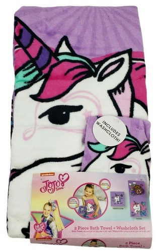 JoJo Siwa 2 Piece Bath Towel Set Nickelodeon - Bath Towel and Wash Cloth set-New - Picture 1 of 6