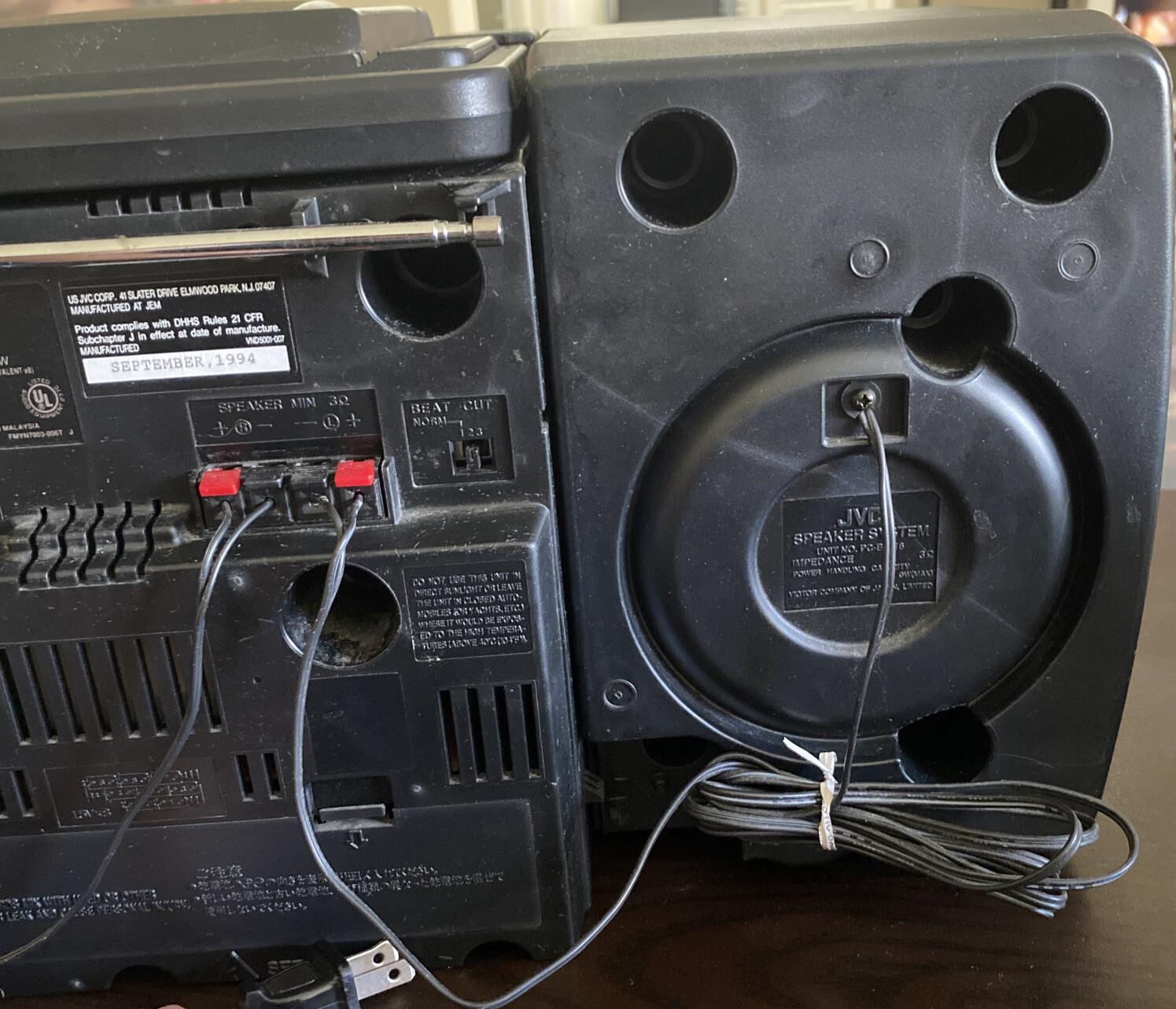 JVC PC-X55 Portable Multi Bass Horn Boombox Cassette CD Radio Stereo Vintage