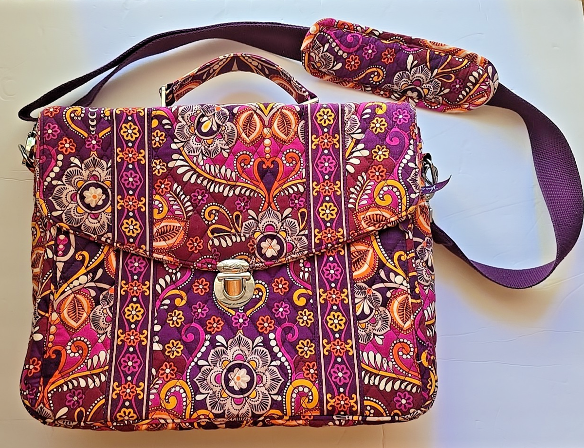 Vera Bradley Safari Sunset Attache Shoulder Messenger Bag 