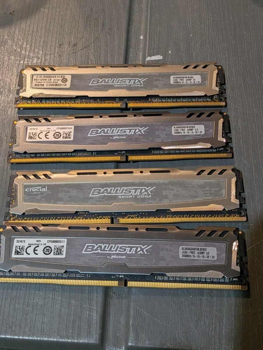 DDR4 SDRAM Ballistix 4 GB Capacity per Module Memory (RAM) for