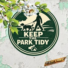 Dog Poop Cleanup Reminder Round Metal Sign 8x8 Yard Lawn Decor