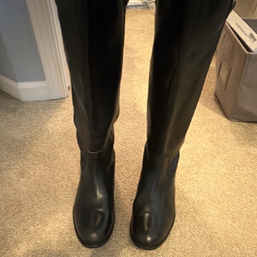 Frye Black Leather Tall Riding Boots 1B77167 Leather Equestrian Style