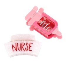 Nurse Cap Hair Claw Clip with Syringe 2 Count Pack of 1 , Cap Syringe