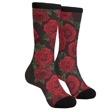 Sigouyinei Casual Funny Funky Novelty Socks For Men 1 Red Rose Love Valentine