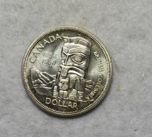 CANADA SILVER DOLLAR 1958 BU SILVER COIN ( stock# 51)
