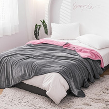 Ilwprm Waterproof Reversible Blanket For Bed Twin Size 60 X 80 Soft Flannel Bed