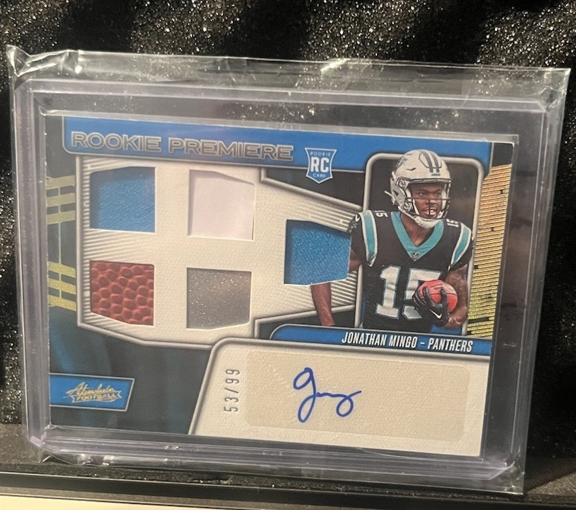 Panini 2023 Absolute Rookie Premiere Materials Auto Mem Jonathan Mingo #214 /99