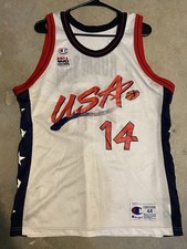 Vintage Glenn Robinson USA Dream Team Champion Jersey L 44 White 96 Olympics
