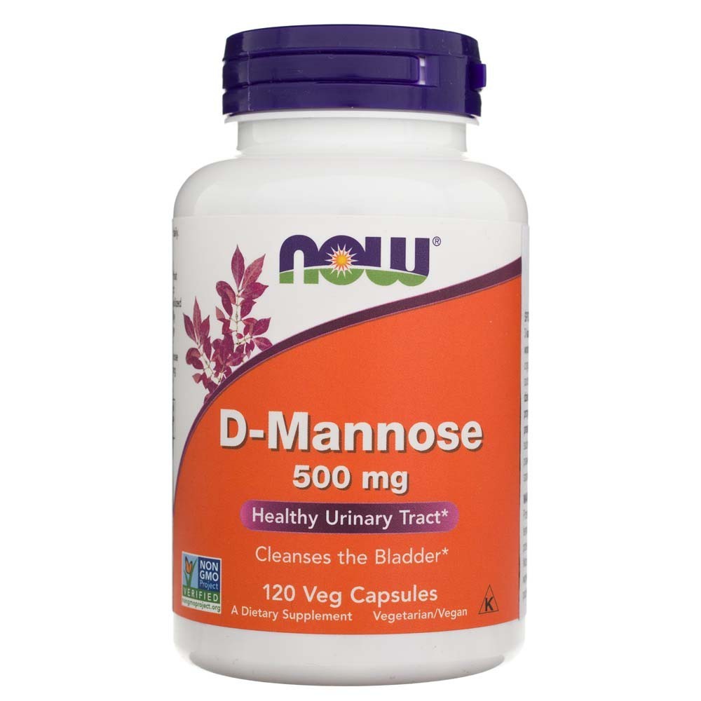D-Mannose 500 mg Now Foods le réflexe des femmes actives en flacon protecteur de 120 gélules