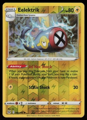 Eelektrik 060/196 Uncommon Lost Origin Pokemon Reverse Holo Near Mint