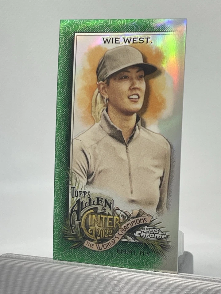 2022 Topps Allen & Ginter Chrome Michelle Wie West #285 Mini Green Refractor /99 - Image 2 of 3