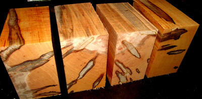 FOUR (4) BEAUTIFUL AMBROSIA MAPLE BOWL BLANKS LUMBER WOOD LATHE 6'' X 6'' X 3''