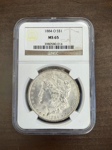 1884-O MORGAN SILVER DOLLAR $1 – NGC MS65 Blast White GEM!