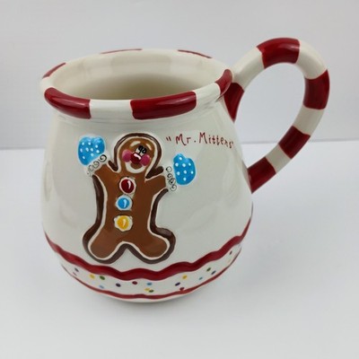 Blue Sky Clayworks Mr Mittens Coffee Bar Cocoa Mug Christmas Holiday Decor 