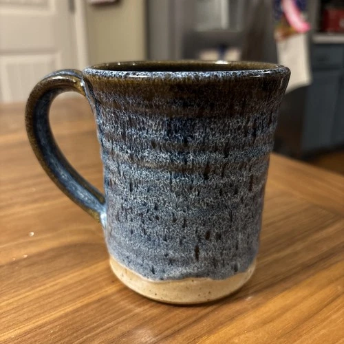 Blue Speckled Glazed Stoneware Pottery Mug Coffee Cup