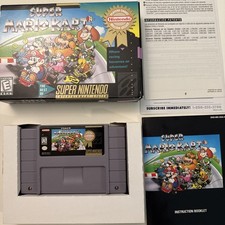 Super Mario Kart (Nintendo SNES, 1992) - Complete In Box Players Choice Vintage
