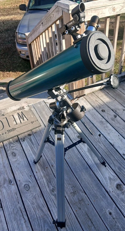 ORION 太空探测器 3 英寸均衡望远镜,EQ-1B 赤道底座,EZ Finder II,三脚架 — 第 2/4 张图片