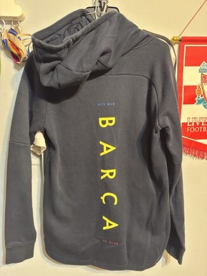 Nike FC Barcelona Mes Que Un Club Pullover Fleece Hoodie Size
