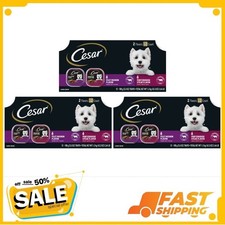 Cesar Classic Loaf In Sauce Wet Dog Food Variety Pack, 3.5 oz Trays 36 Pack 