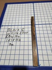 Black and White Ebony  Wood turning  blank  1  " x 1 " x 15 1/2  " EBW190
