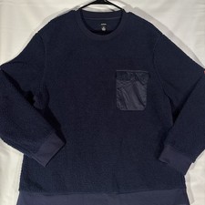 Alfani Crew Neck Men  s Pullover Sweater Size XL Navy Blue Fleece Soft Pocket