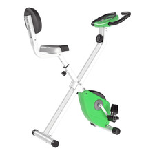 HOMCOM Foldable LCD Adjustable Magnetic Exercise Bike, Green, Refurbished