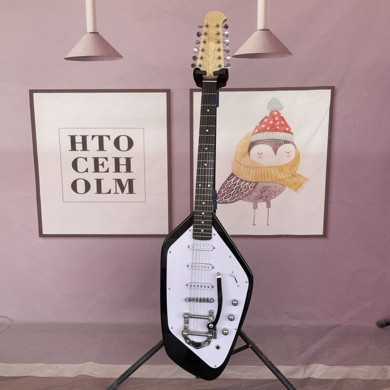 Guitarra Eléctrica Phantom Pentagon Blanca 12 Cuerdas Cuerpo Sólido Diapasón de Palisandro