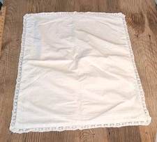 Lauren Ralph Lauren White European Euro Pillow Sham Embroidered Edge Pintuck