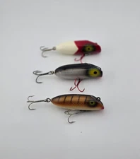 (3) Vintage South Bend &Luhr-Jensen Babe Oreno Top Water Fishing Lures Lot of 3