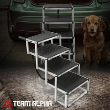 Fits Home Car Outdoor 4 Steps Adjustable Foldable Non-Slip Dog Step Pet Stair