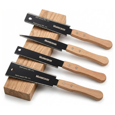 Japans&auml;ge Set 4-tlg, Ryoba und Feins&auml;ge, SK5-Stahl, 11/17 TPI, Schwarz Natur