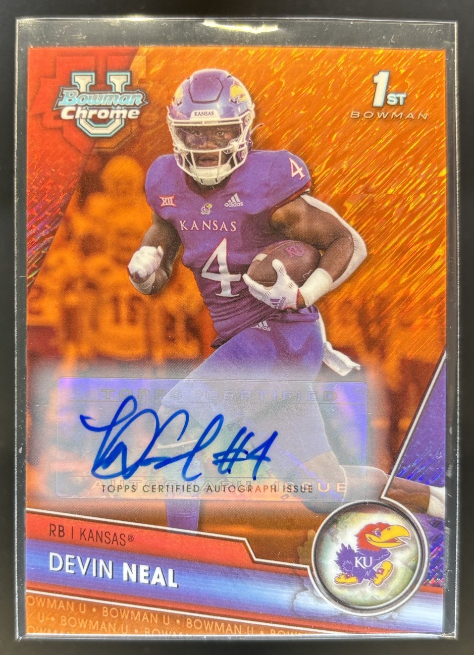 2023 Bowman University Chrome Devin Neal Prospect Auto Orange Shimmer /25 #58