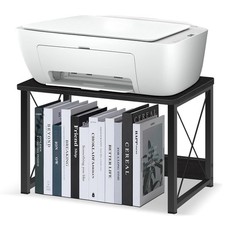 ELITEROO Desktop Printer Stand With Storage, Table Small Desk Black 