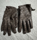 Michael Kors Women’s M Leather Logo Gloves Black/Brown Wrist Zip Cuff — photo 1