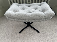 Mid Century Footstool Ottoman Vintage Grey High Quality