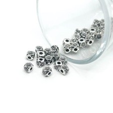 Antique Silver Square Flower Spacer Beads, 4x4mm - US Seller