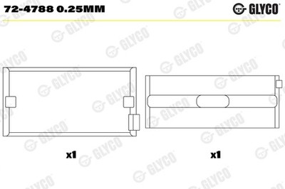 GLYCO 72-4788 0.25mm Kurbelwellenlager für BOVA,DAF,GINAF,IRIZAR,SOLARIS,TATRA,T