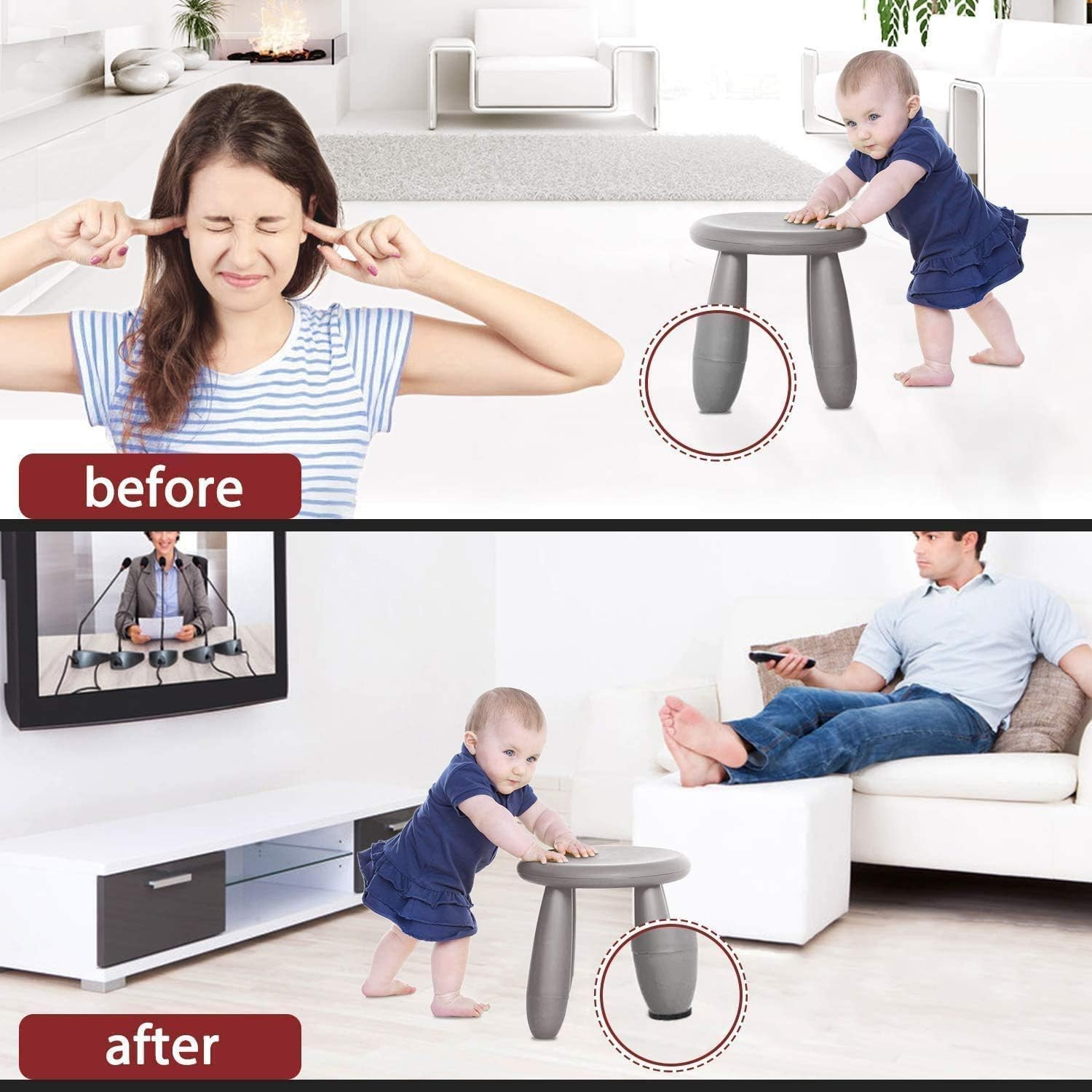 Yelanon Felt Furniture Pads for Hardwood Floors -261 Pcs Premium Floor Protector