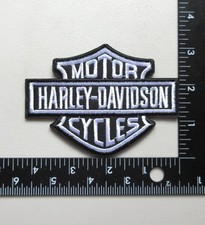 MOTORCYCLES BIKERS VEST JACKET WHITE / BLACK EMBROIDERED IRON ON PATCH