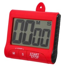 Red Digital Kitchen Timer with Large LCD Display Loud Alarm Magnetic Back and...