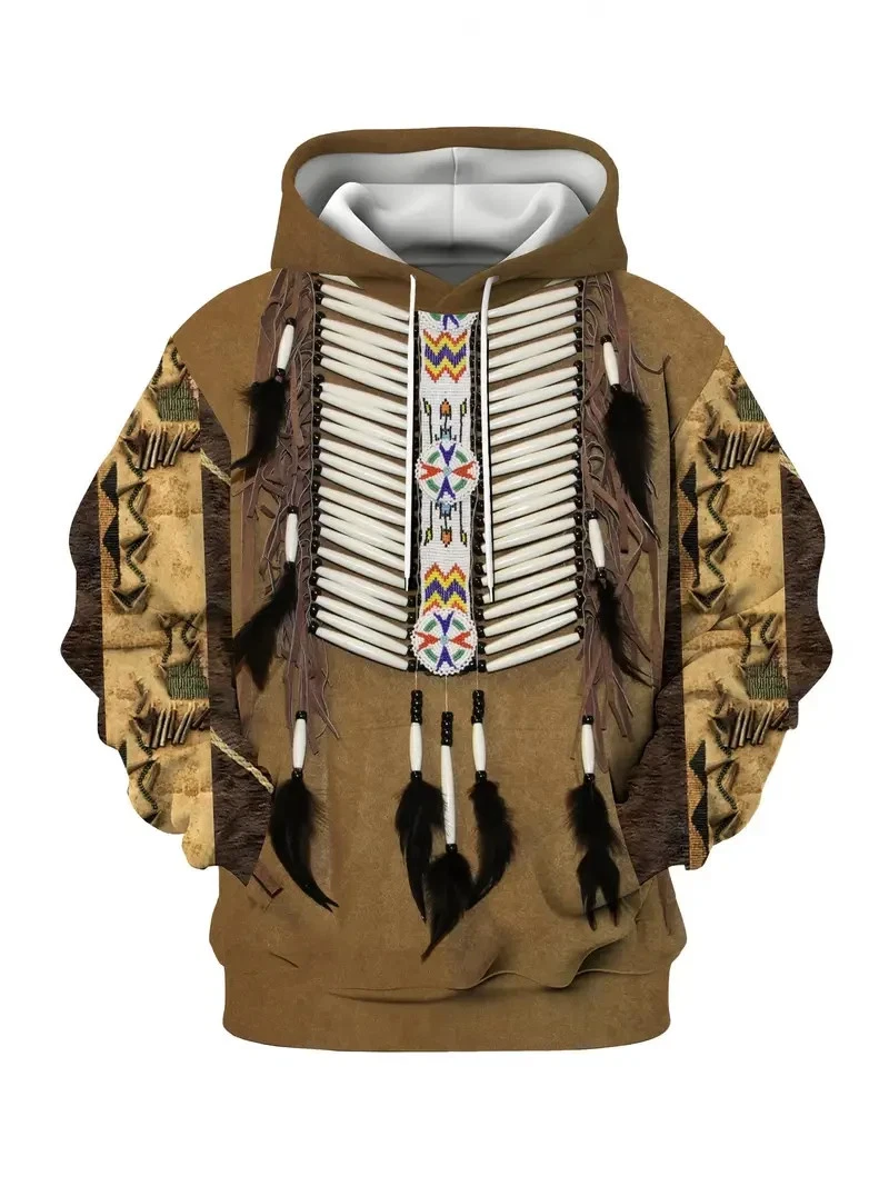 Men's Western Aztec Sweatshirts Pullover Hoodie COWBOY COZY BIG SIZE 6XL
